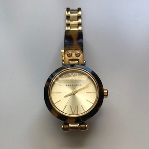 Anne Klein Gold Tortoise Shell Watch